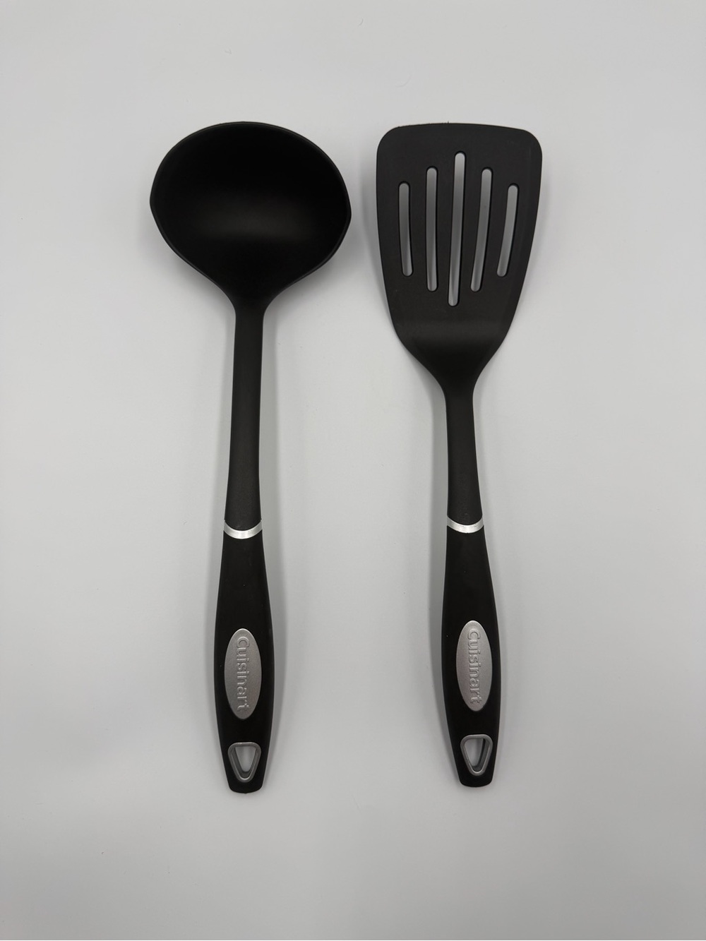 Cuisinart Black Nylon Ladle & Slotted Turner Spatula Set EUC 2 Pc